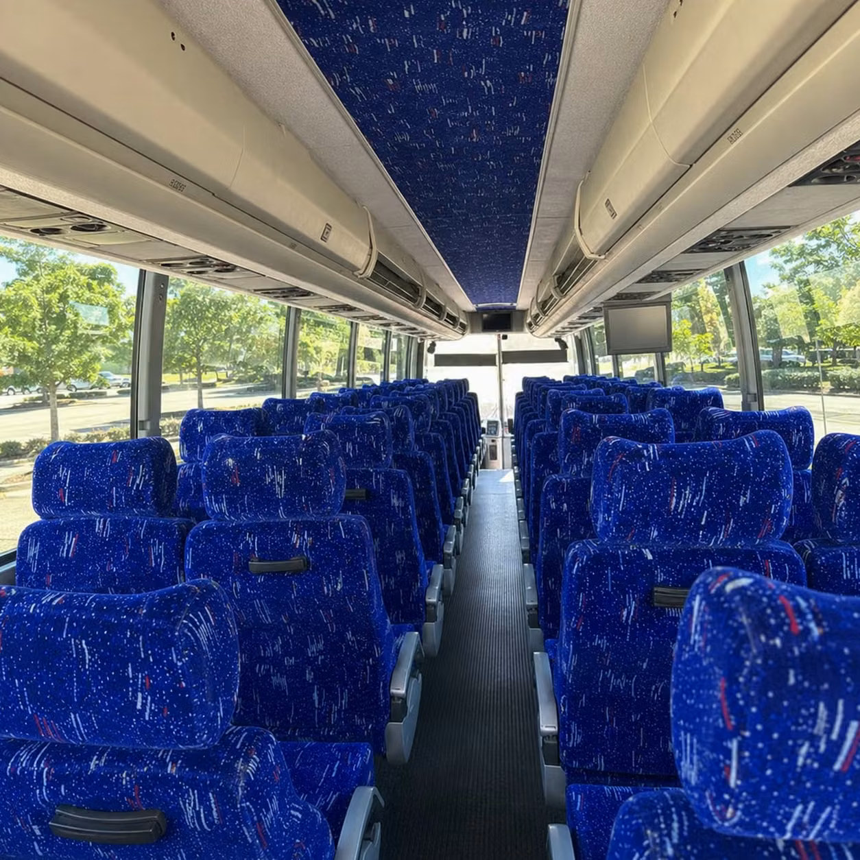 56 passenger charter bus inside